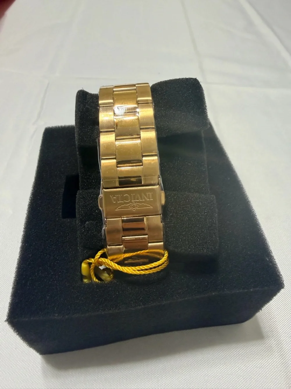 Invicta Men’s Gold-Tone Stainless Steel Watch with Mother of Pearl dial